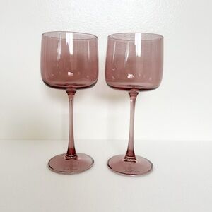 Our Place amethyst tinted stemmed wine glasses. set of 2